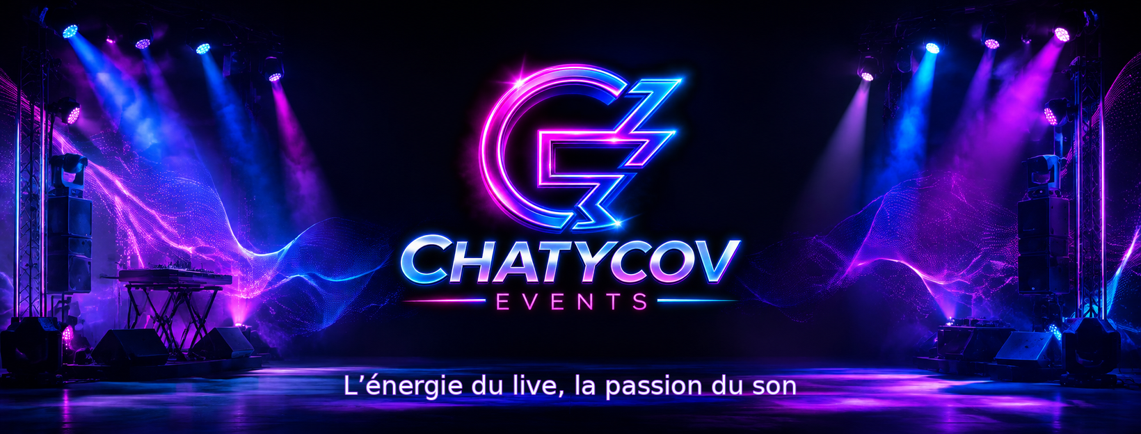 Afficher la couverture bleue et violette Chatycov Events